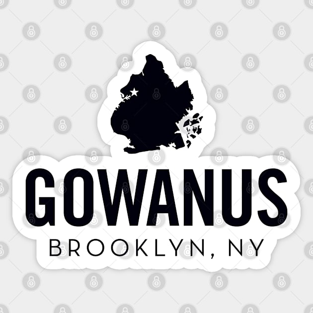 Gowanus (black) Sticker by Assertive Shirts